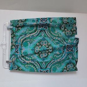 J. Crew The Pencil Skirt Green Blue Tan Floral Skirt,  8